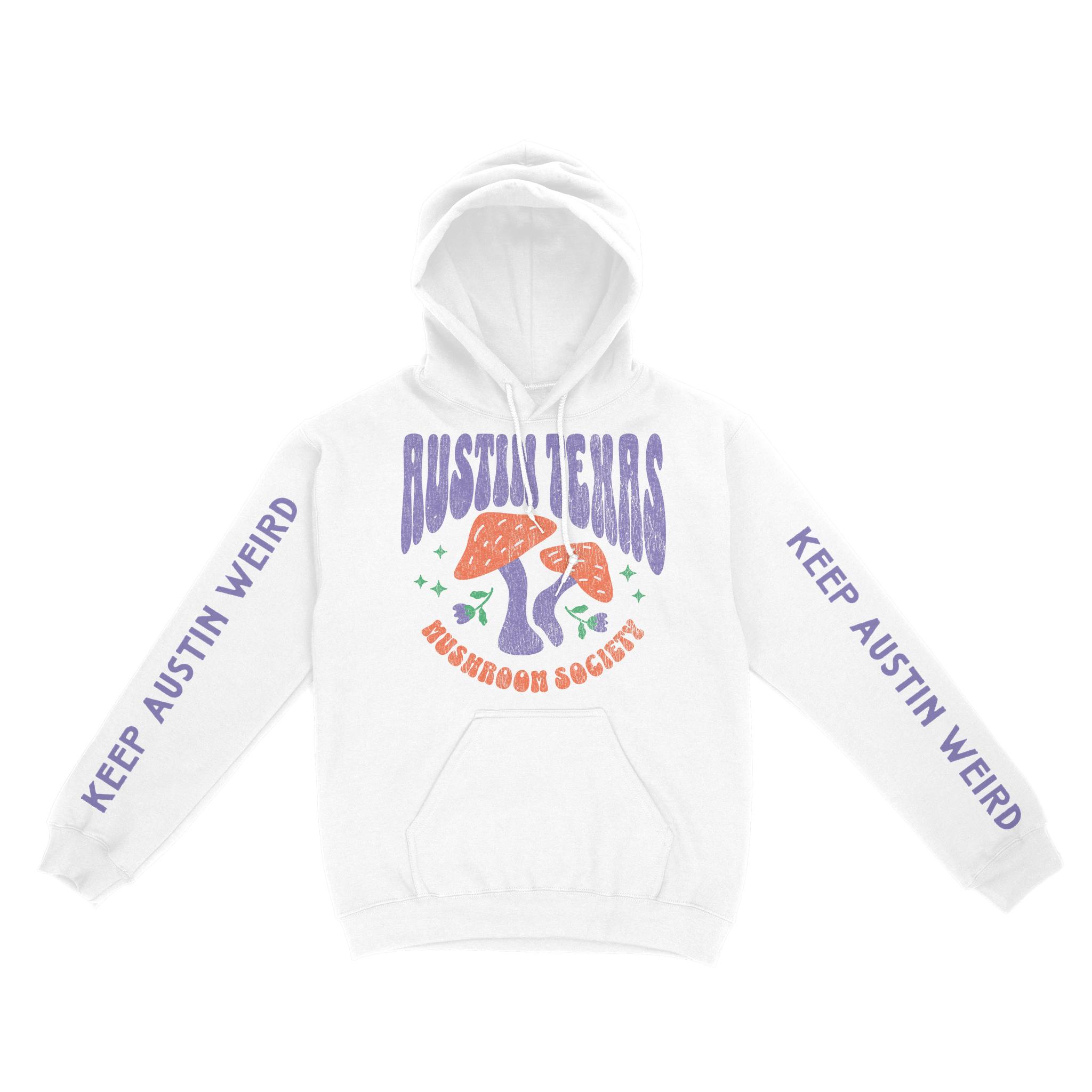 Austin Hoodie in White - front-sleeves view