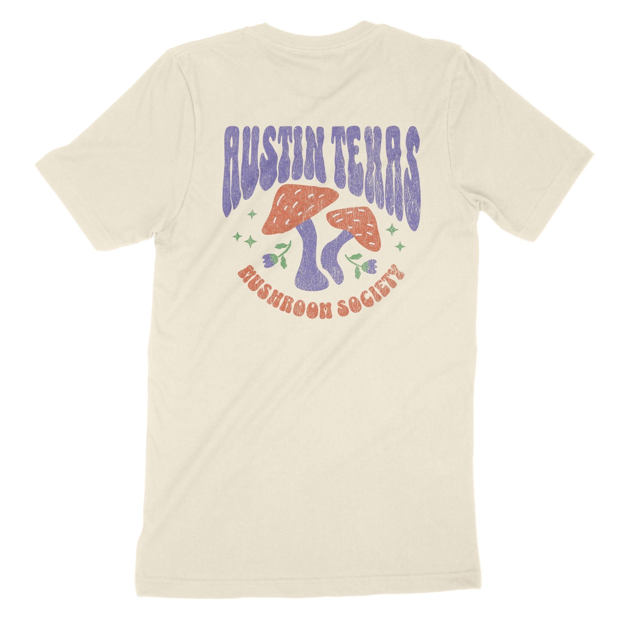 Austin Mushroom Society T-Shirt Natural back