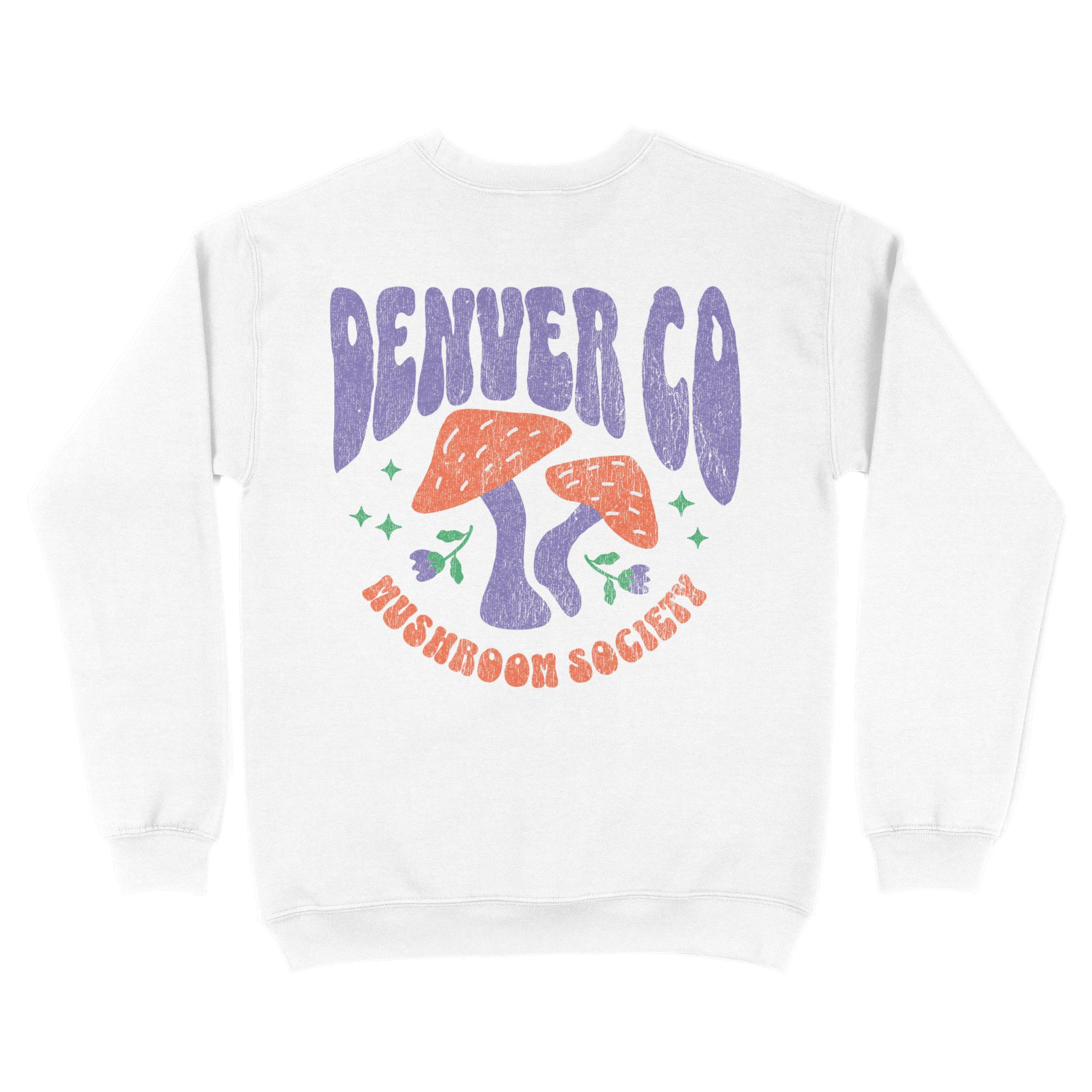 Denver Crewneck in White - back view