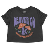 Denver Mushroom Society Cropped Tee Black front