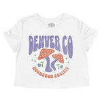 Denver Mushroom Society Cropped Tee White front