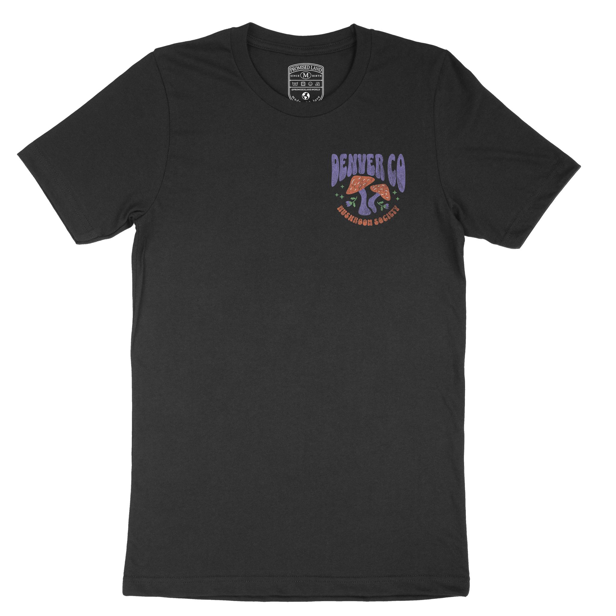 Denver Mushroom Society T-Shirt Black front
