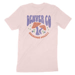 Denver Mushroom Society T-Shirt Soft Pink back