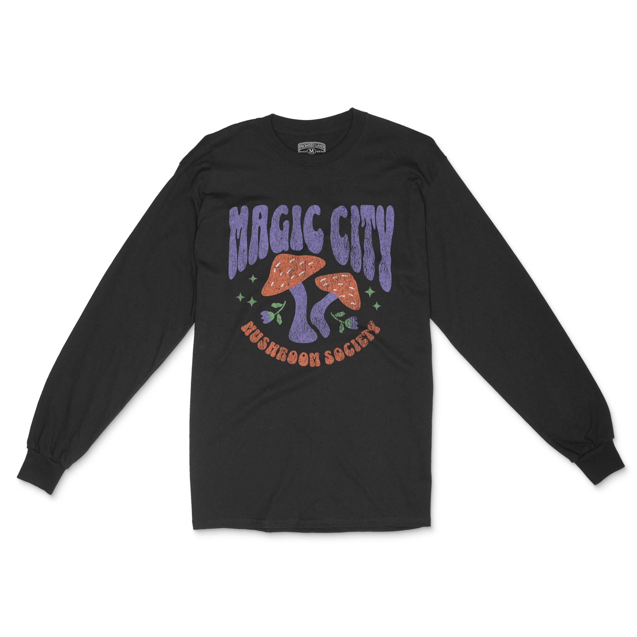 Miami Mushroom Society Longsleeve in Black - front view
