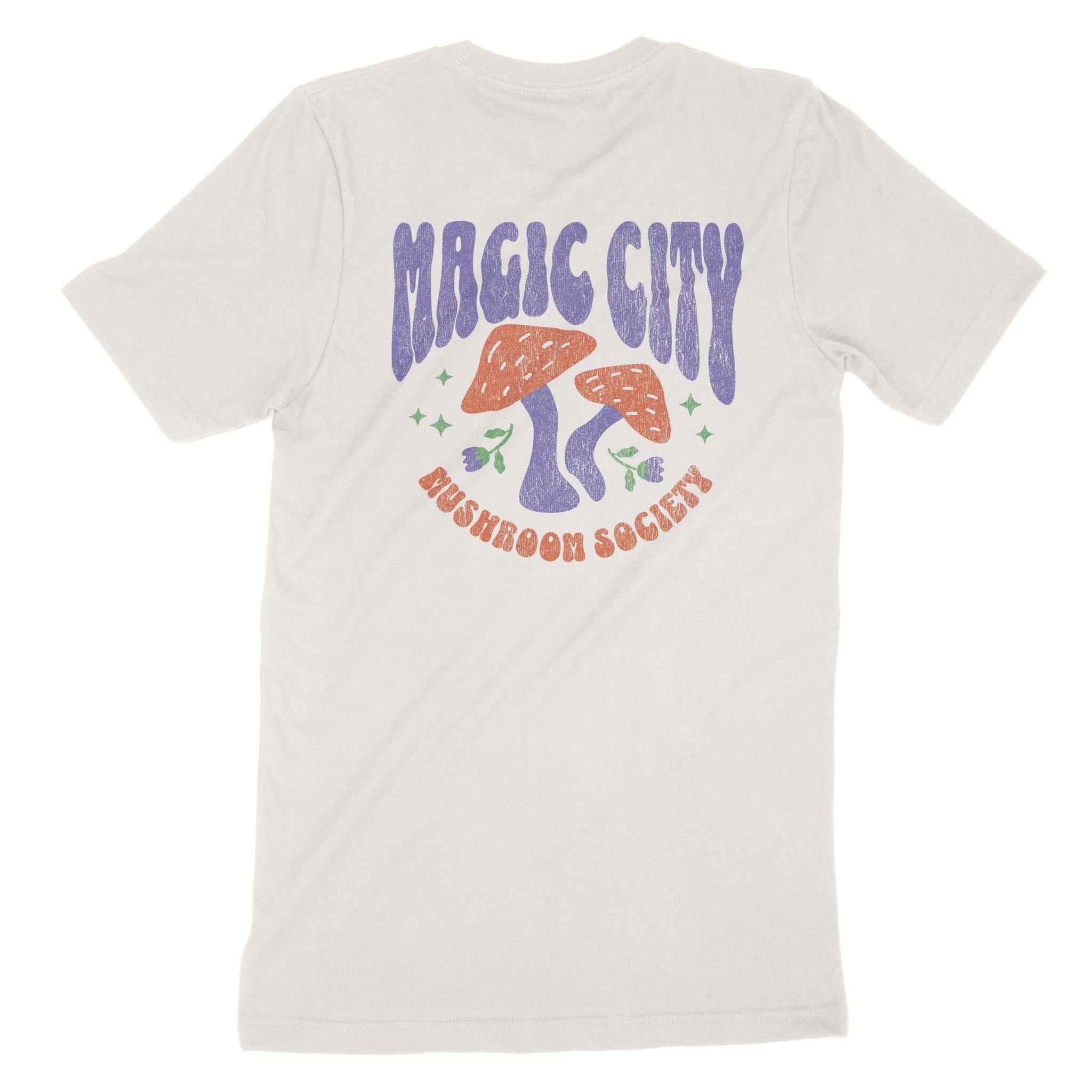 Miami Mushroom Society T-Shirt Vintage White back