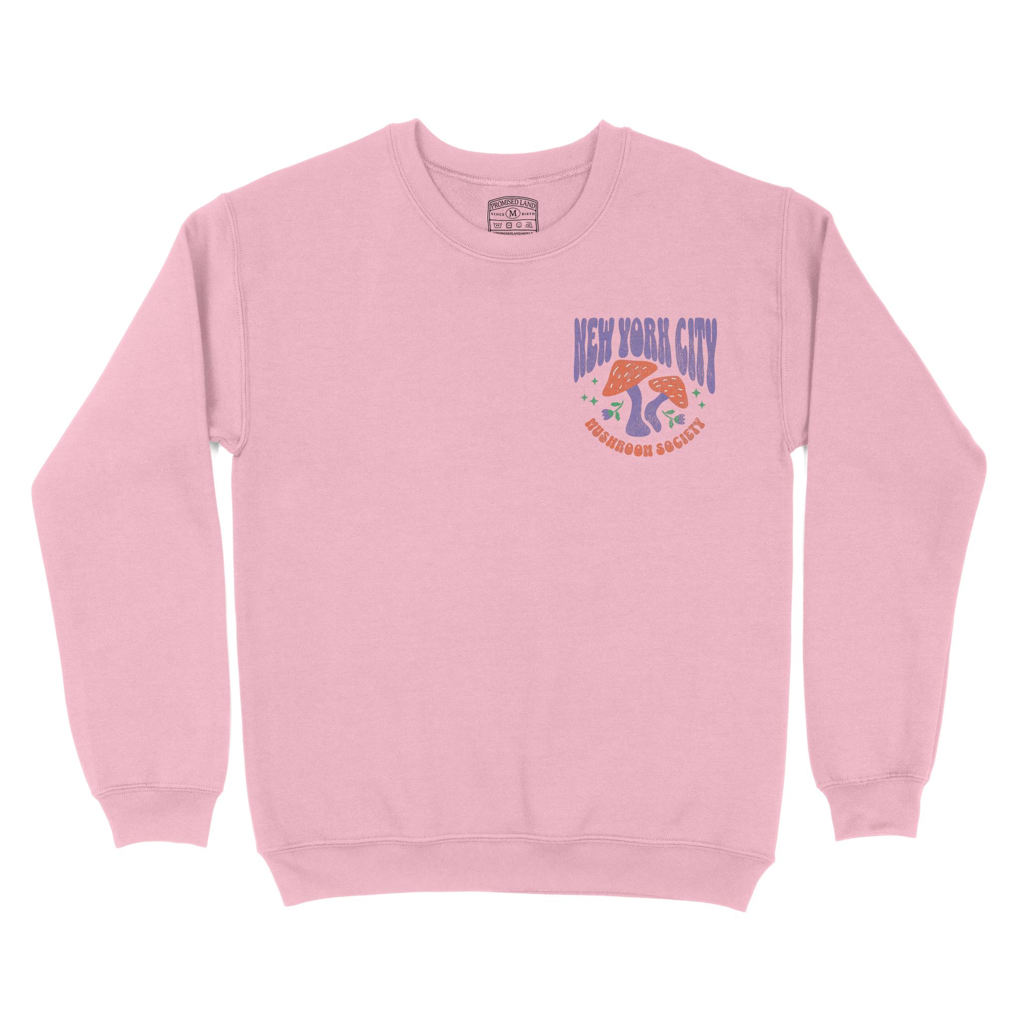 New York Mushroom Society Crewneck Light_Pink front