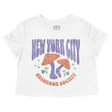 New York Mushroom Society Cropped Tee White front