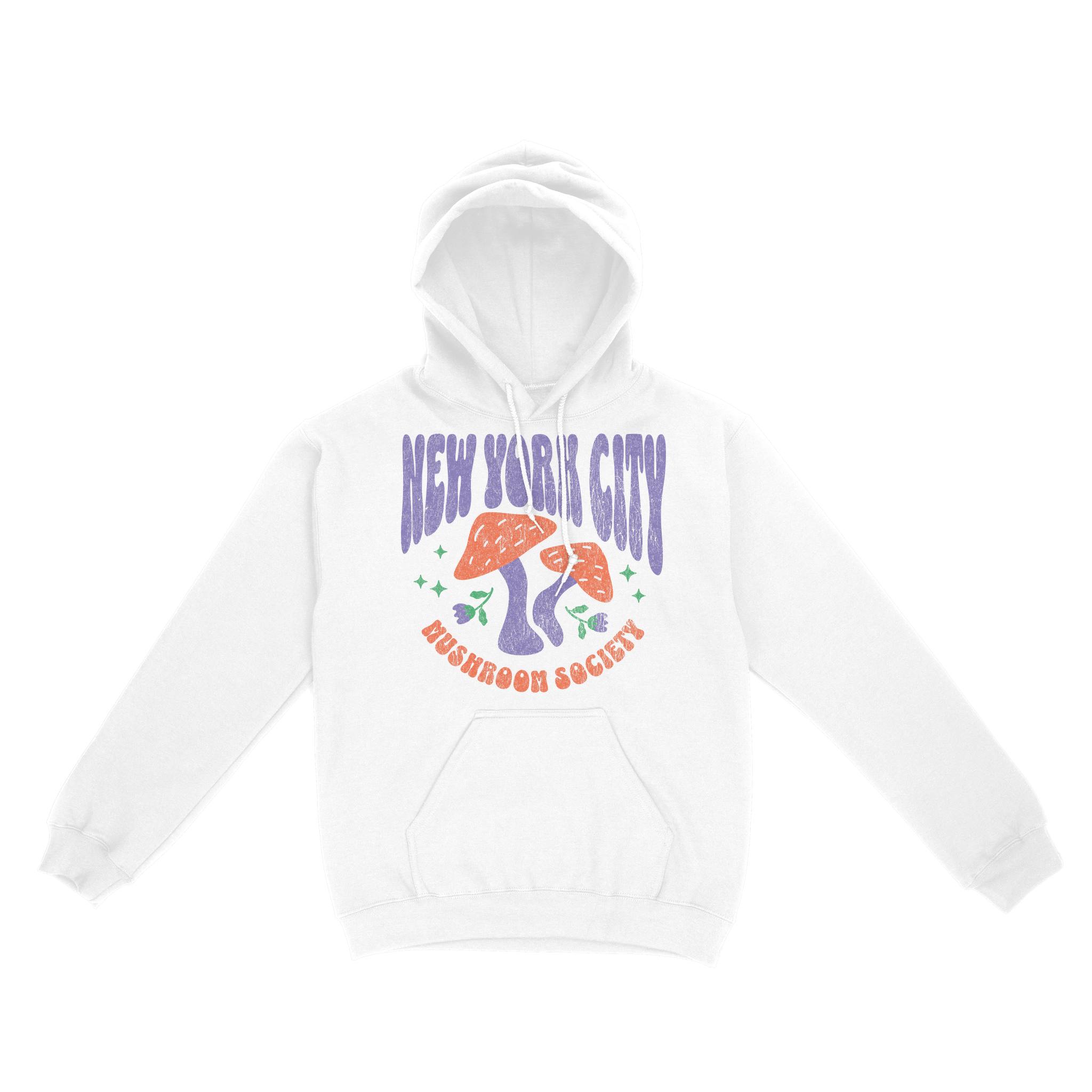 New York Hoodie in White - front view