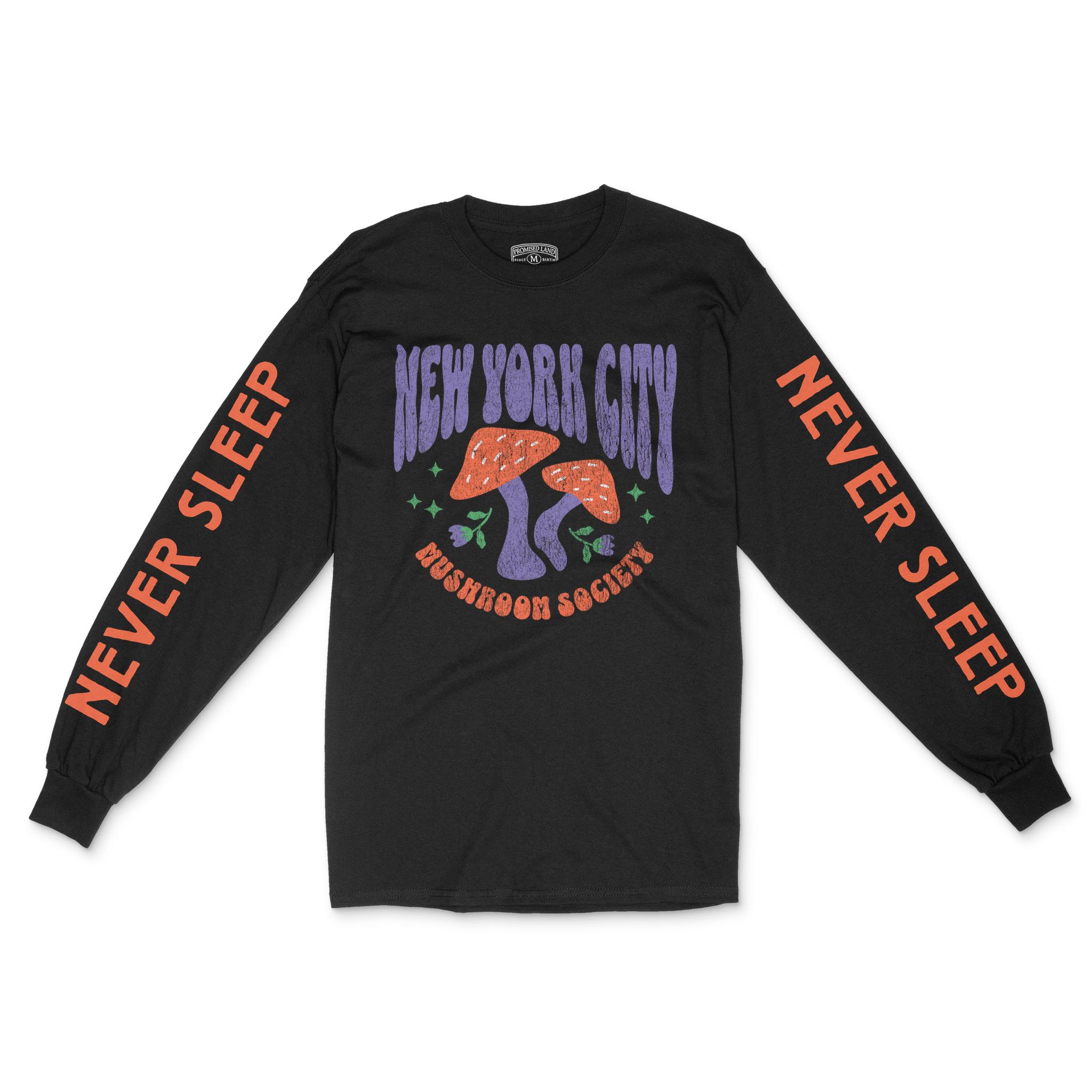 New York Longsleeve in Black - front-sleeves view