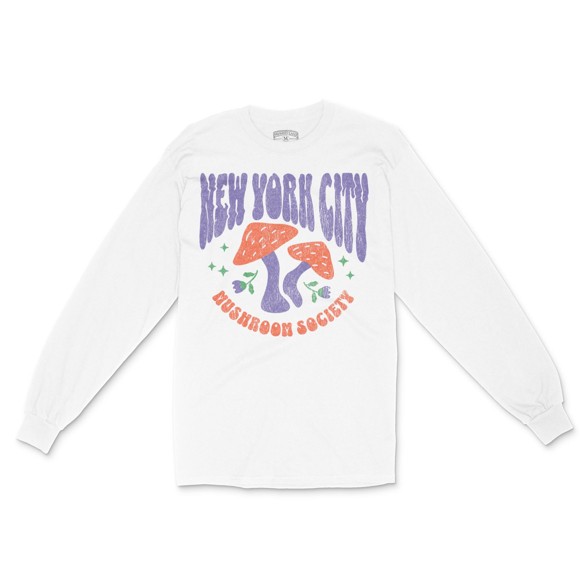 New York Longsleeve in White - front view