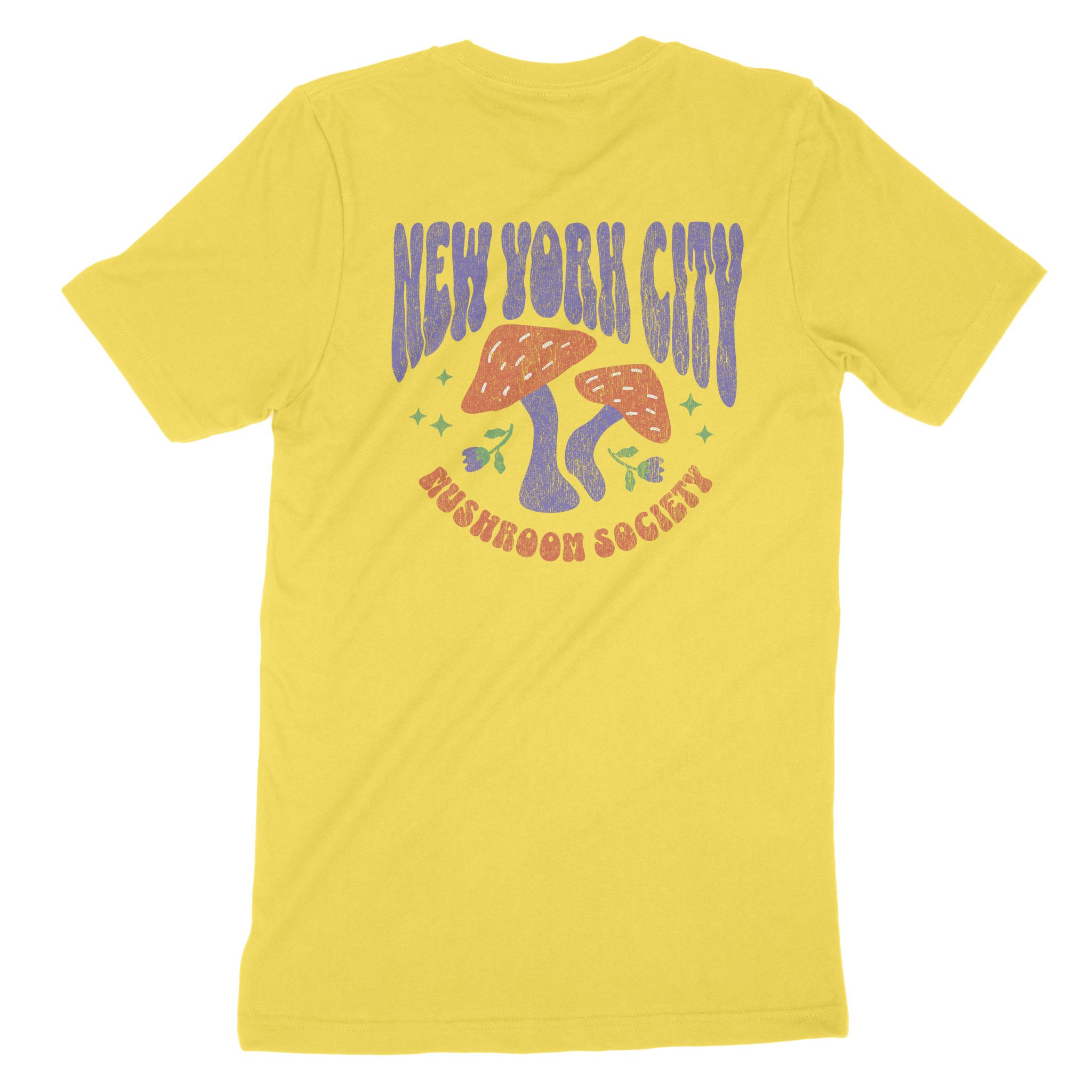 New York Mushroom Society T-Shirt Yellow back