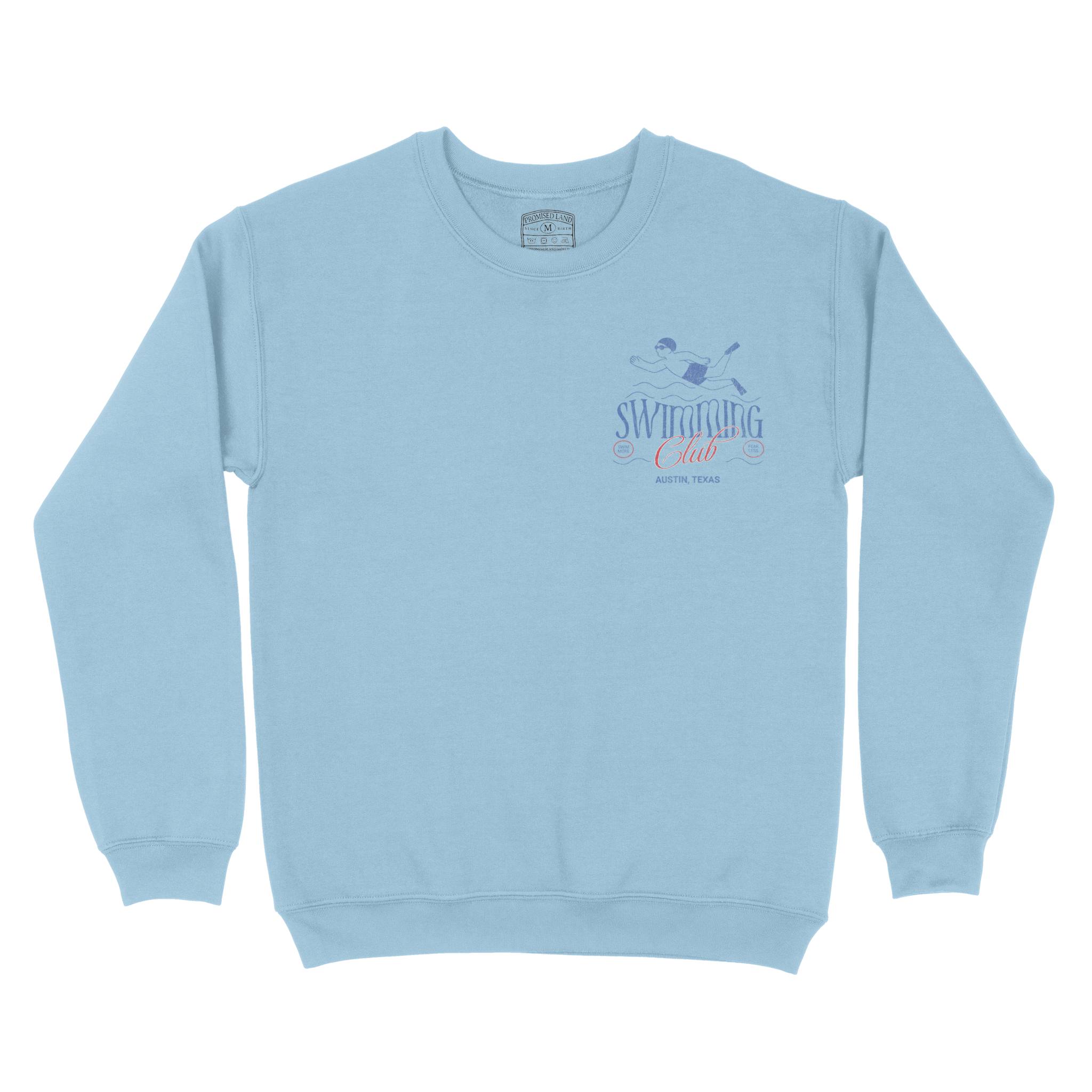 Austin Crewneck in Light Blue - front view
