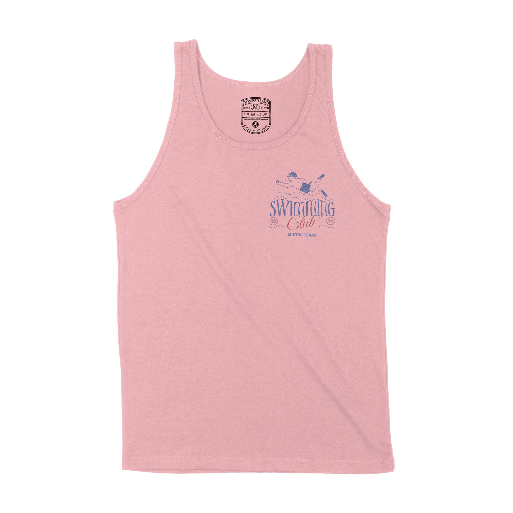 Austin Swimming Club Tank Top Pink front