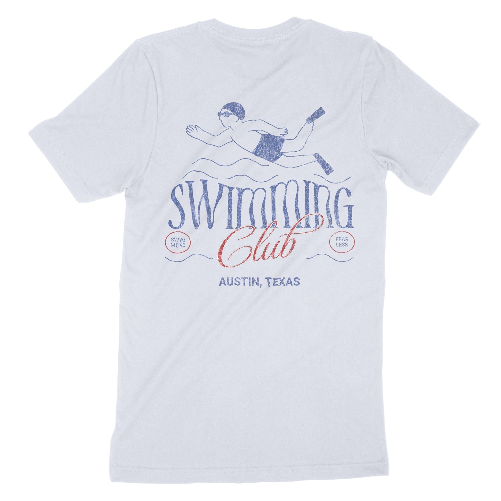 Austin Swimming Club T-Shirt in Light Blue - back view