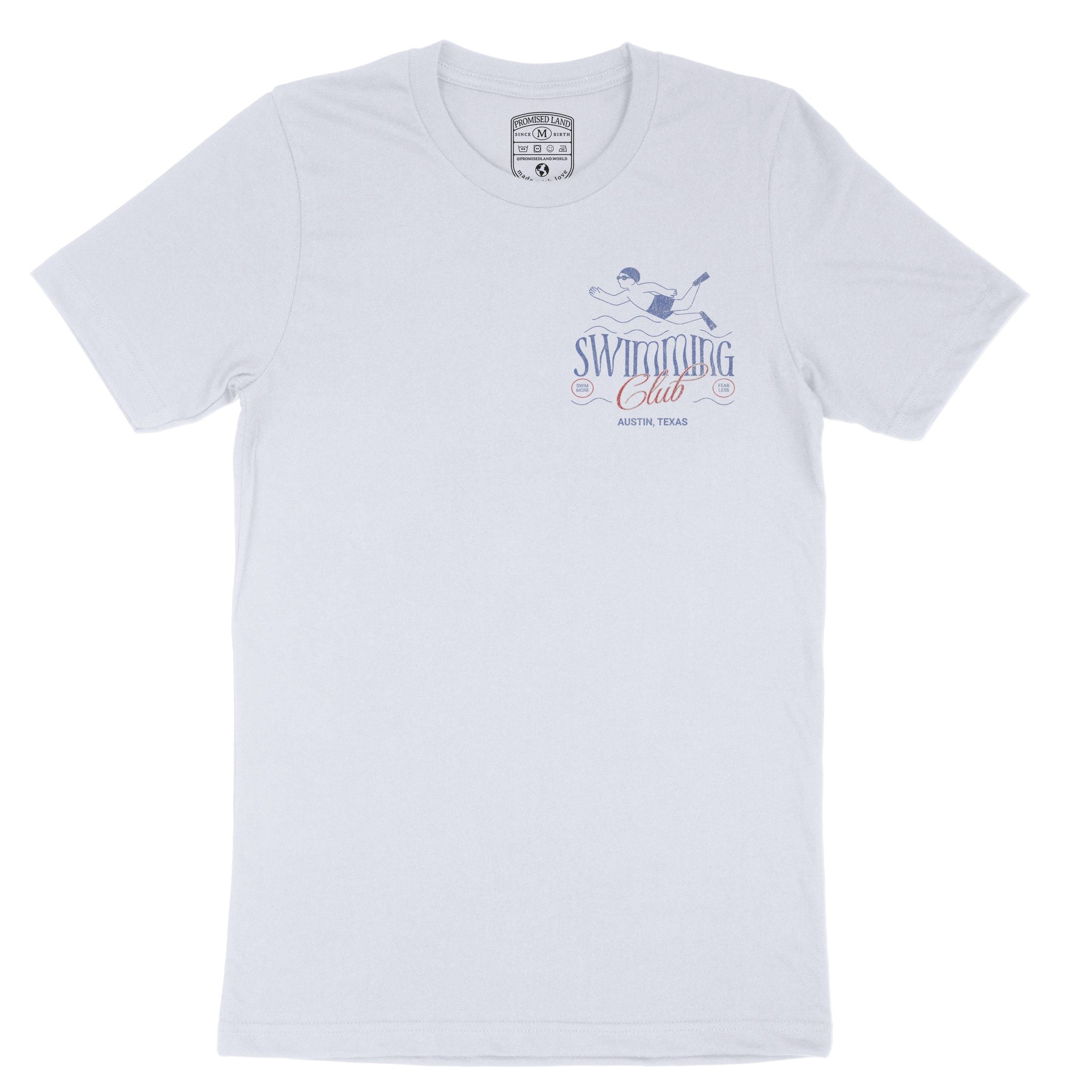 Austin Swimming Club T-Shirt in Light Blue - front view
