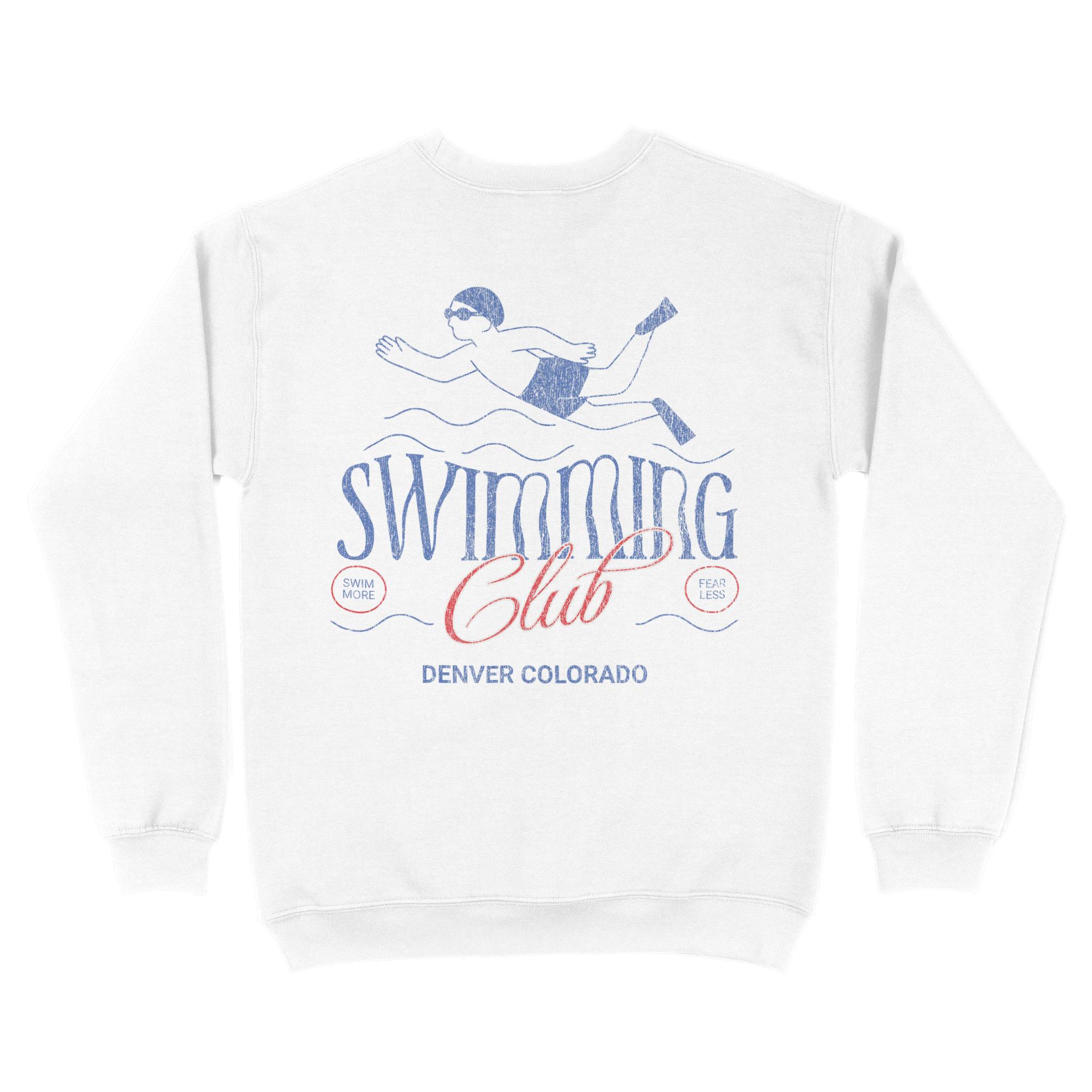 Denver Crewneck in White - back view