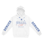 Denver Hoodie in White - front-sleeves view