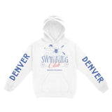 Denver Hoodie in White - front-sleeves view