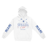 Miami Hoodie in White - front-sleeves view