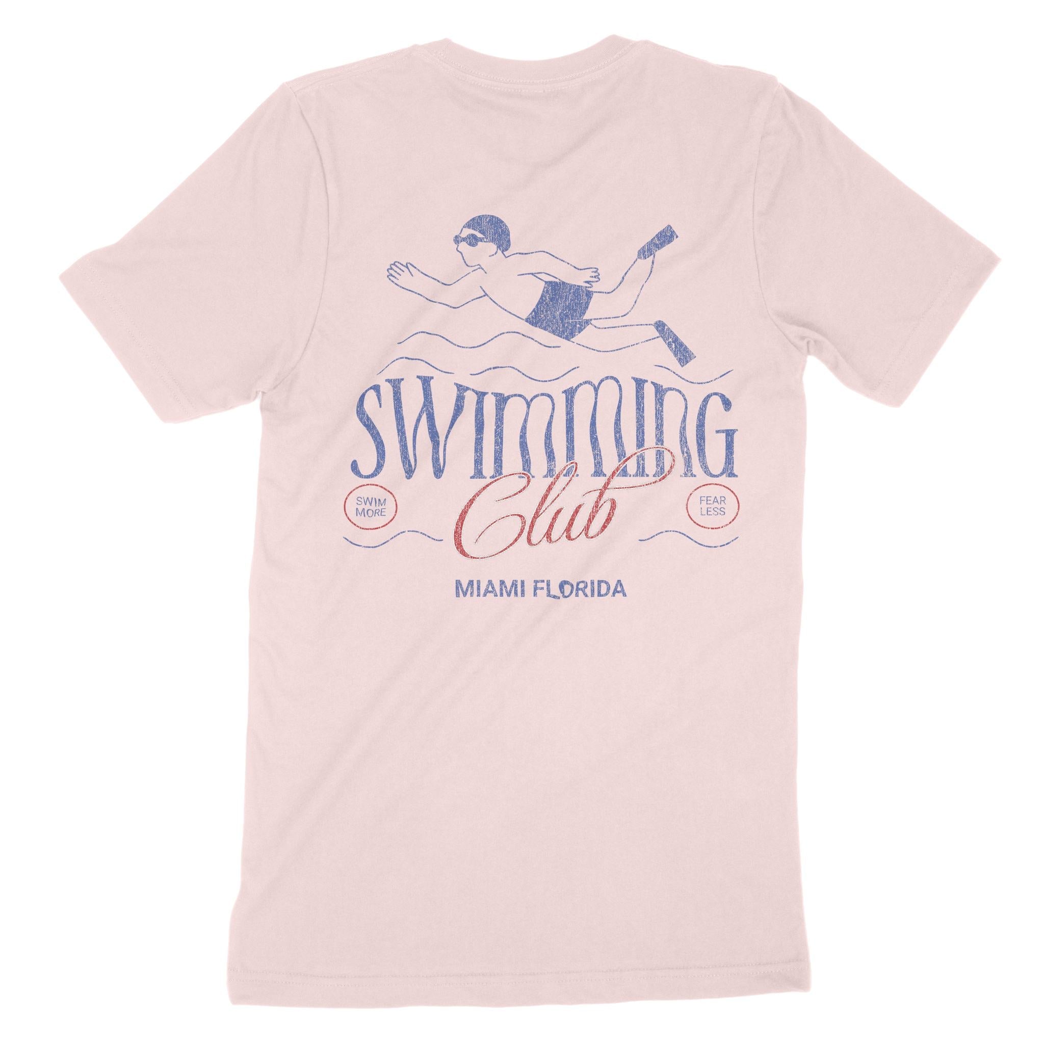 Miami Swimming Club T-Shirt Soft Pink back