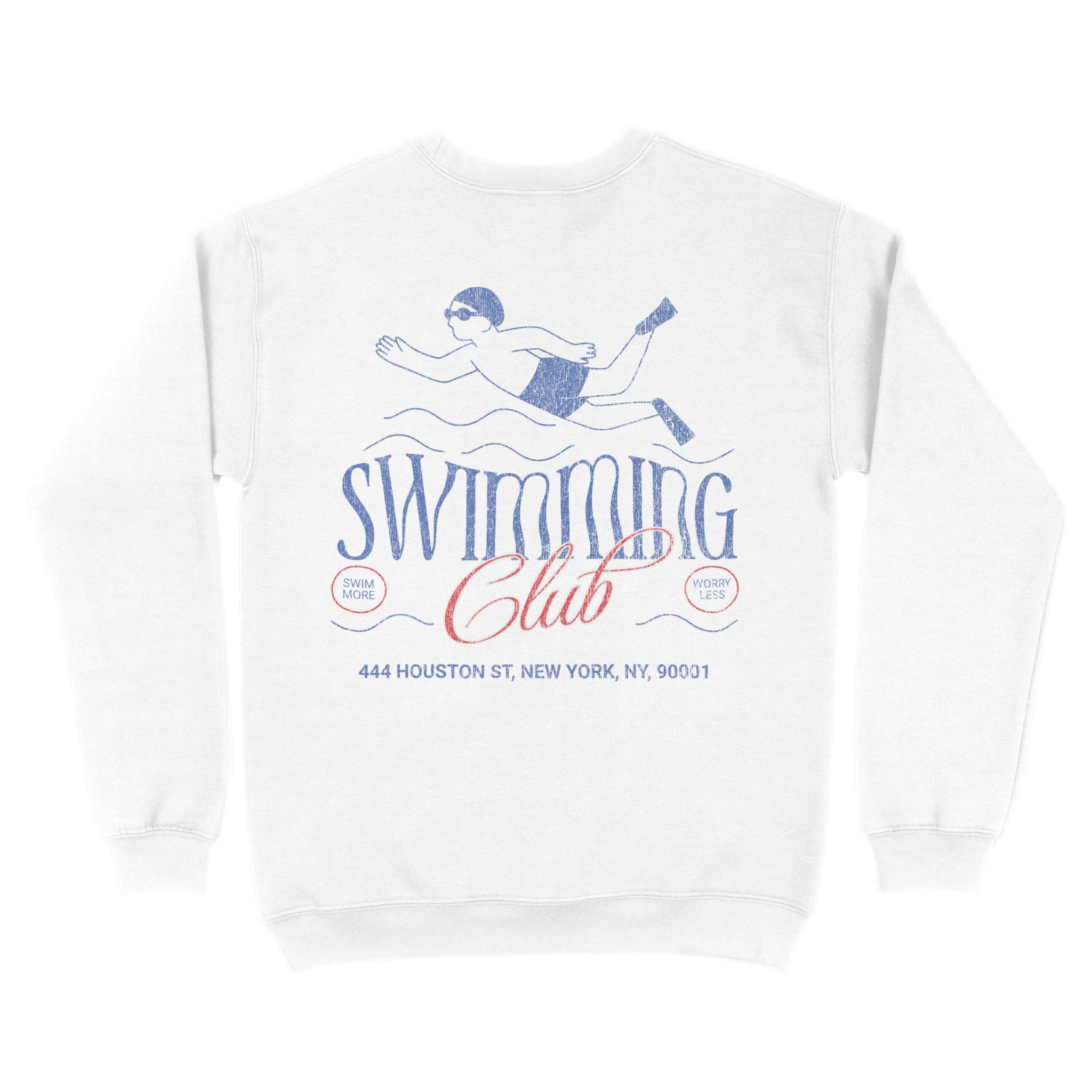 New York Crewneck in White - back view