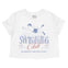 New York Swimming Club Cropped Tee in White - front view