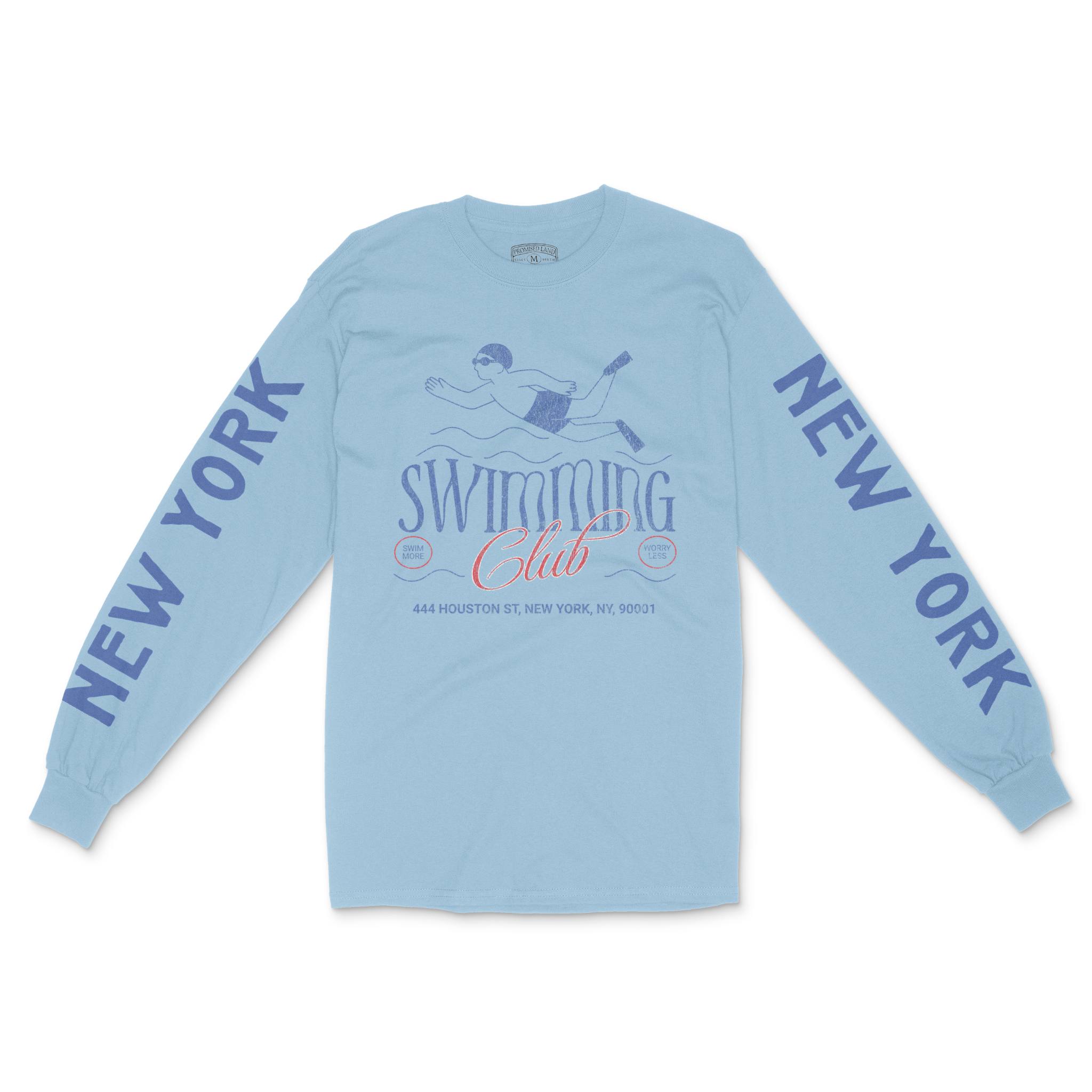 New York Longsleeve in Light Blue - front-sleeves view