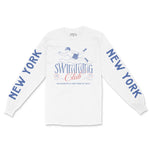 New York Longsleeve in White - front-sleeves view