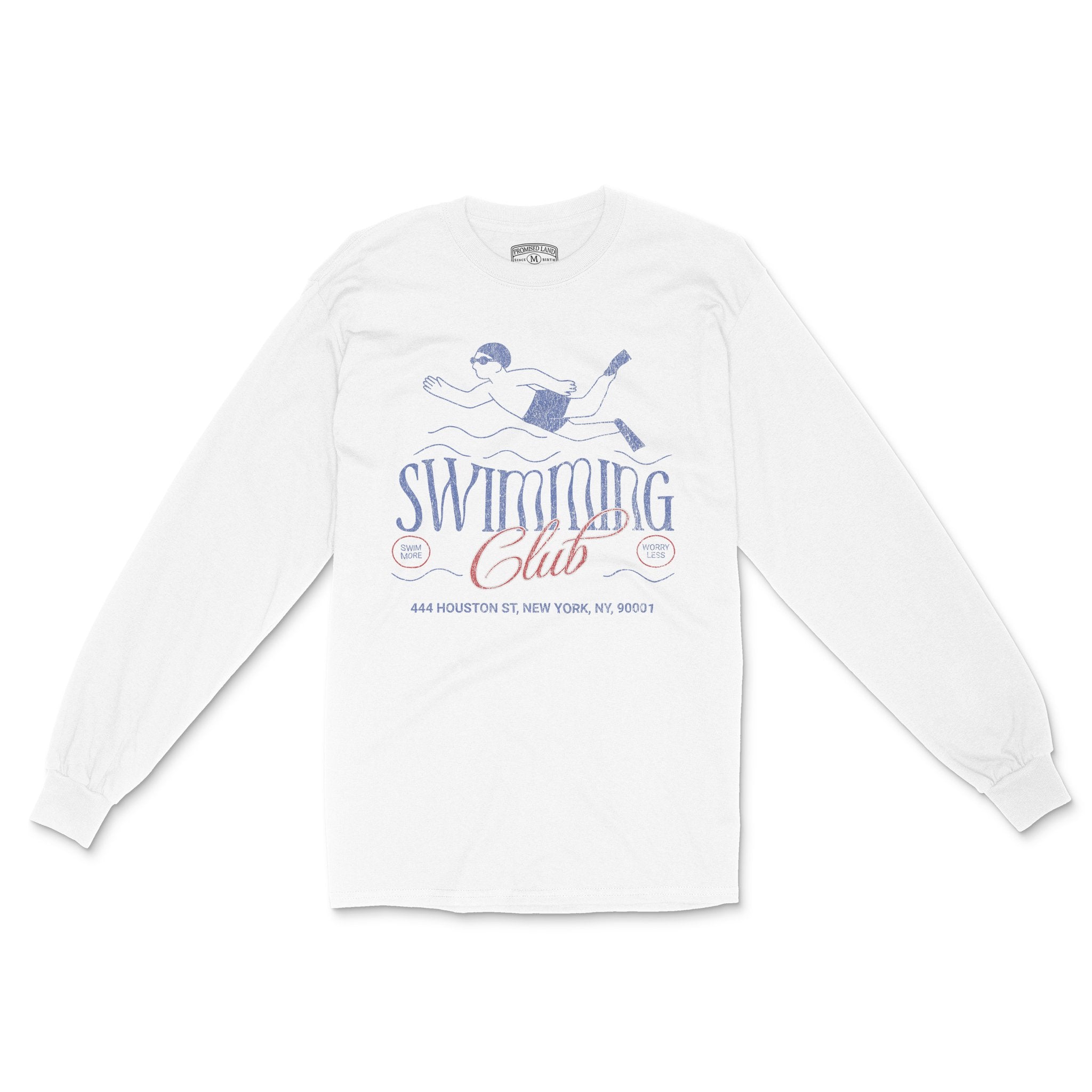 New York Swimming Club Longsleeve in White - front view
