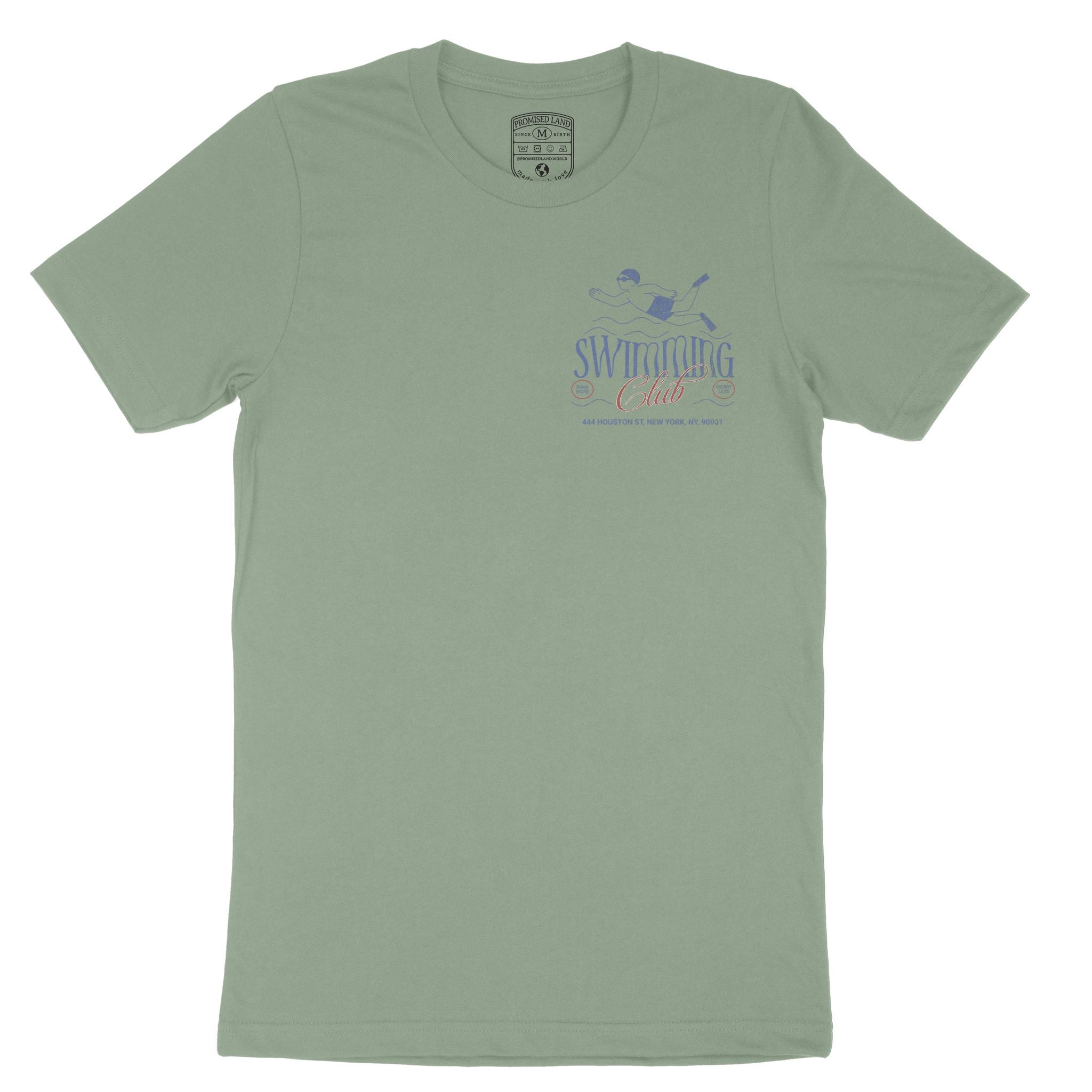 New York Swimming Club T-Shirt Sage front