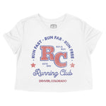 Denver Retro Runner Cropped Tee White front