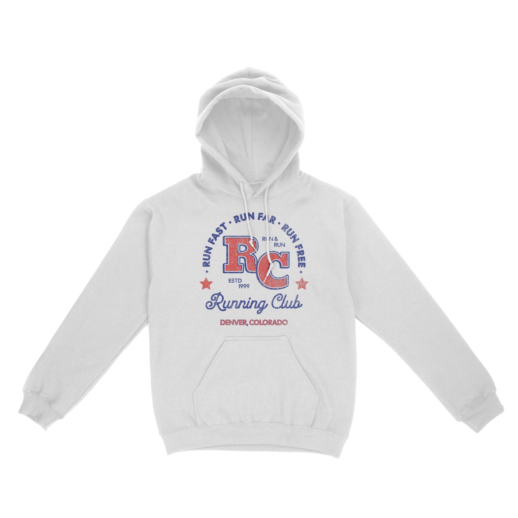 Denver Retro Runner Hoodie White front