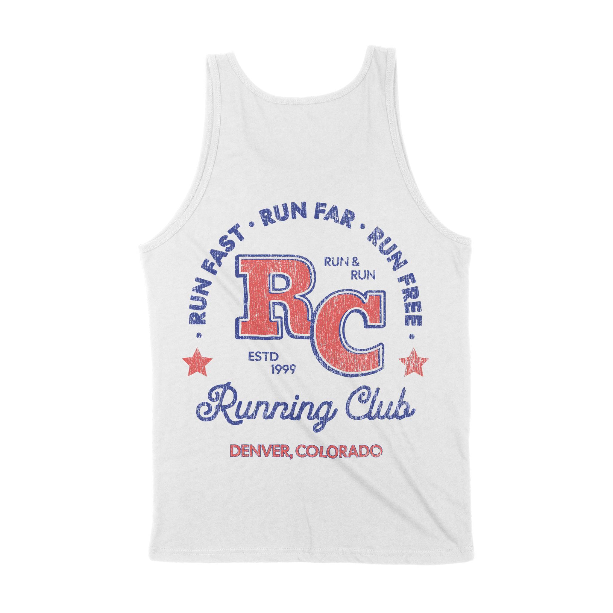 Denver Retro Runner Tank Top White back