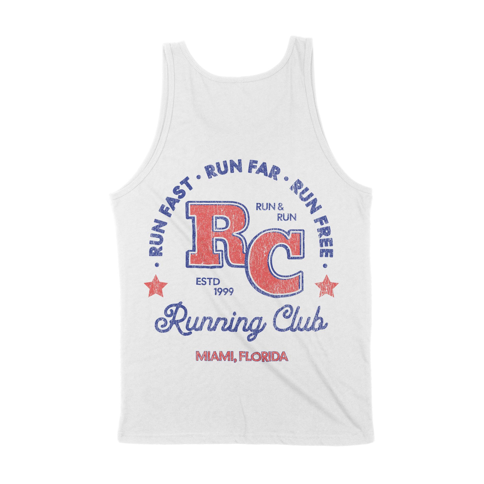 Miami Retro Runner Tank Top White back