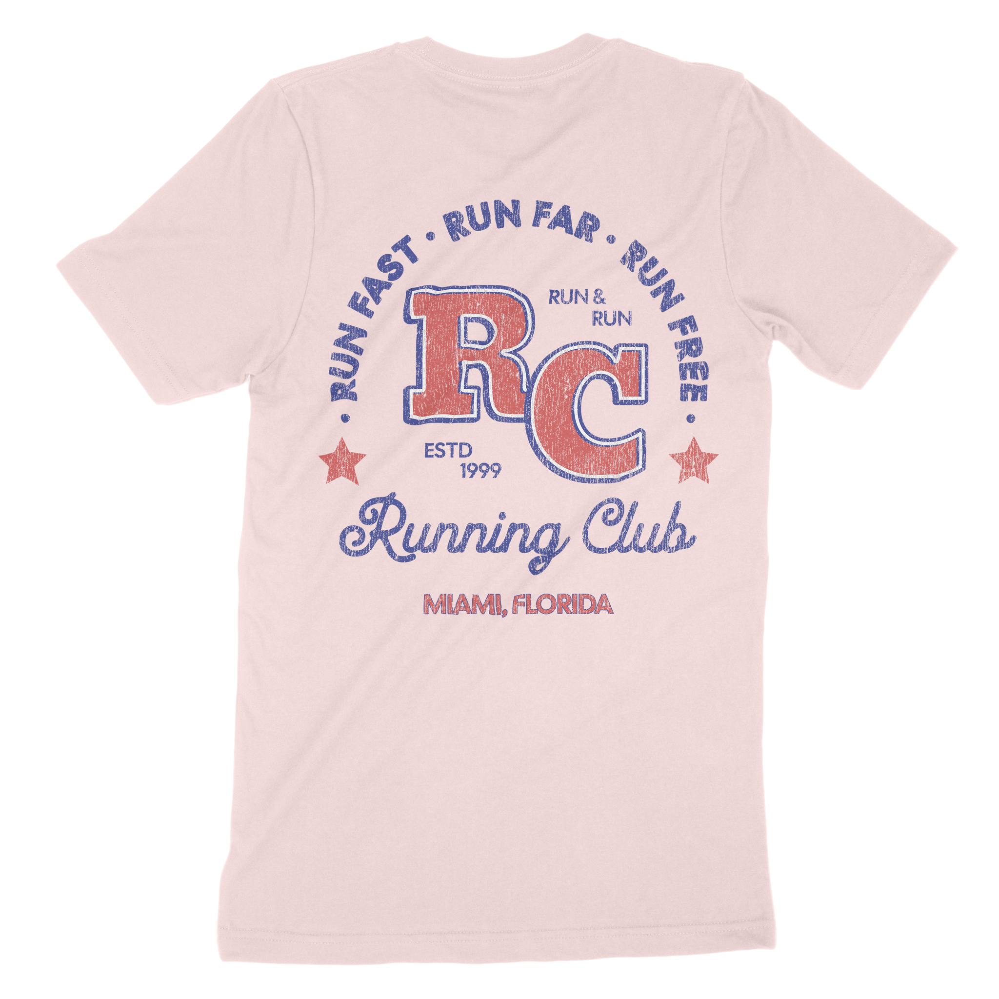 Miami Retro Runner T-Shirt Soft Pink back