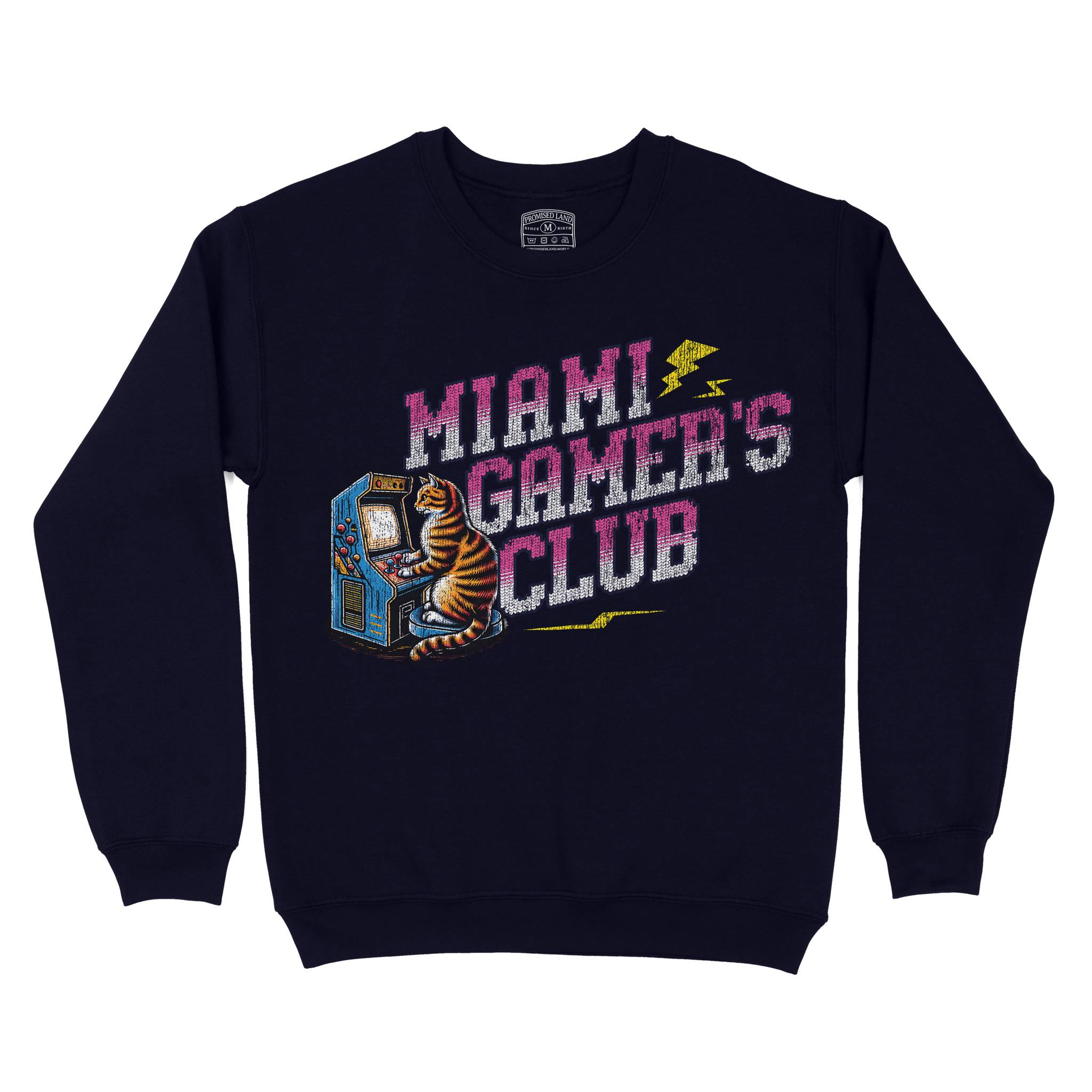 Miami Gamer S Club Crewneck Navy front