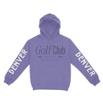 Denver Hoodie in Violet - front-sleeves view