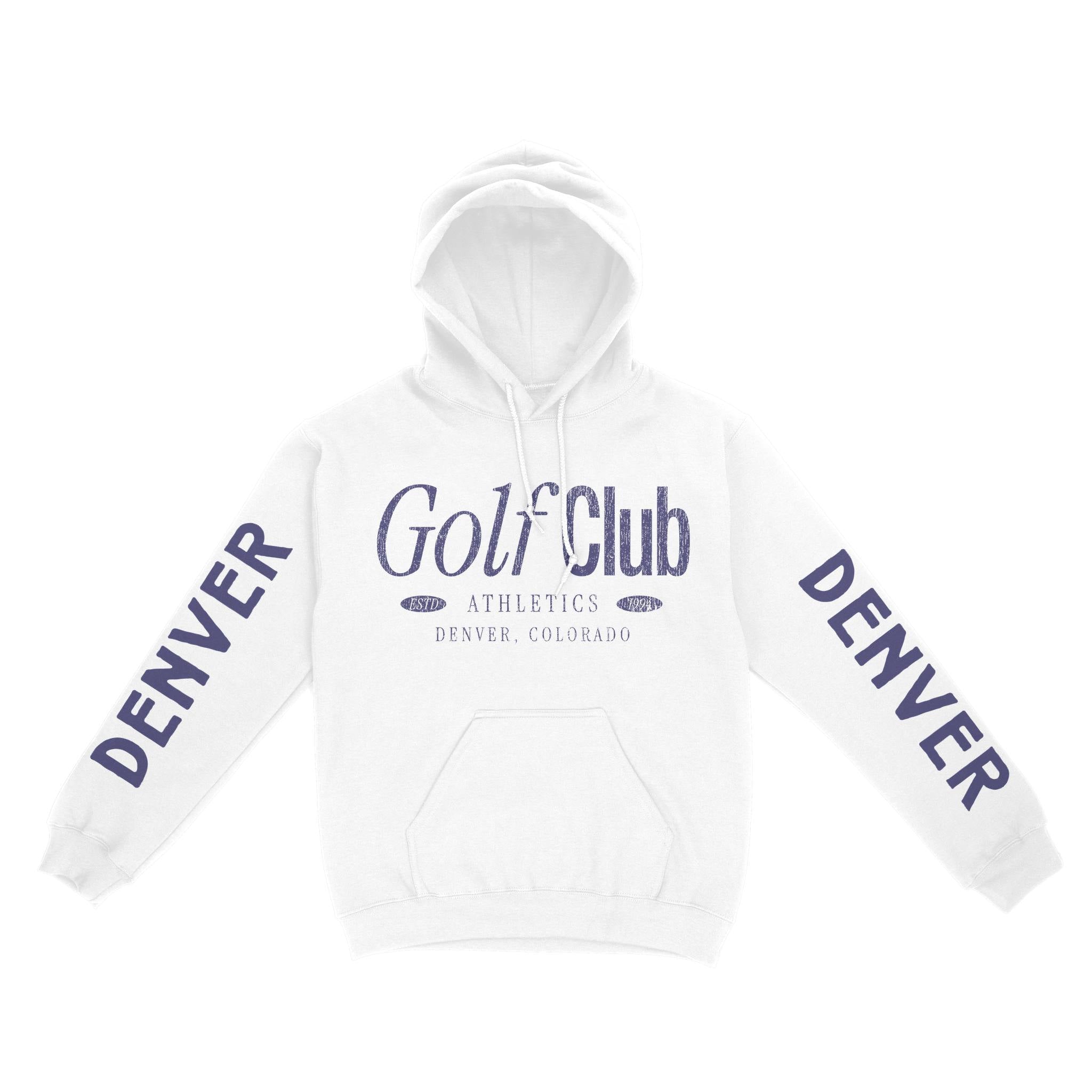 Denver Hoodie in White - front-sleeves view