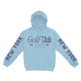 New York Hoodie in Light Blue - front-sleeves view