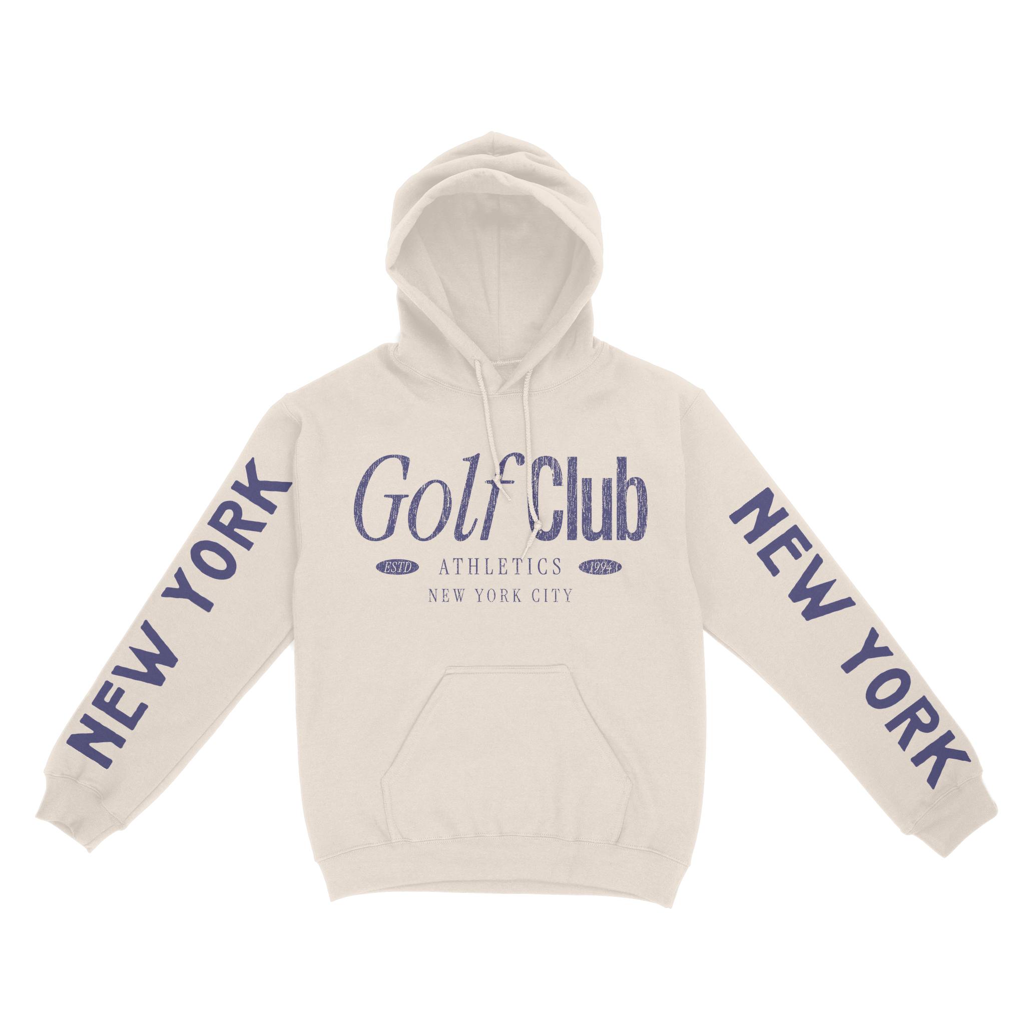 New York Hoodie in Natural - front-sleeves view