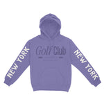 New York Hoodie in Violet - front-sleeves view