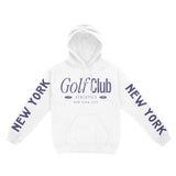 New York Hoodie in White - front-sleeves view