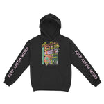 Austin Hoodie in Black - front-sleeves view