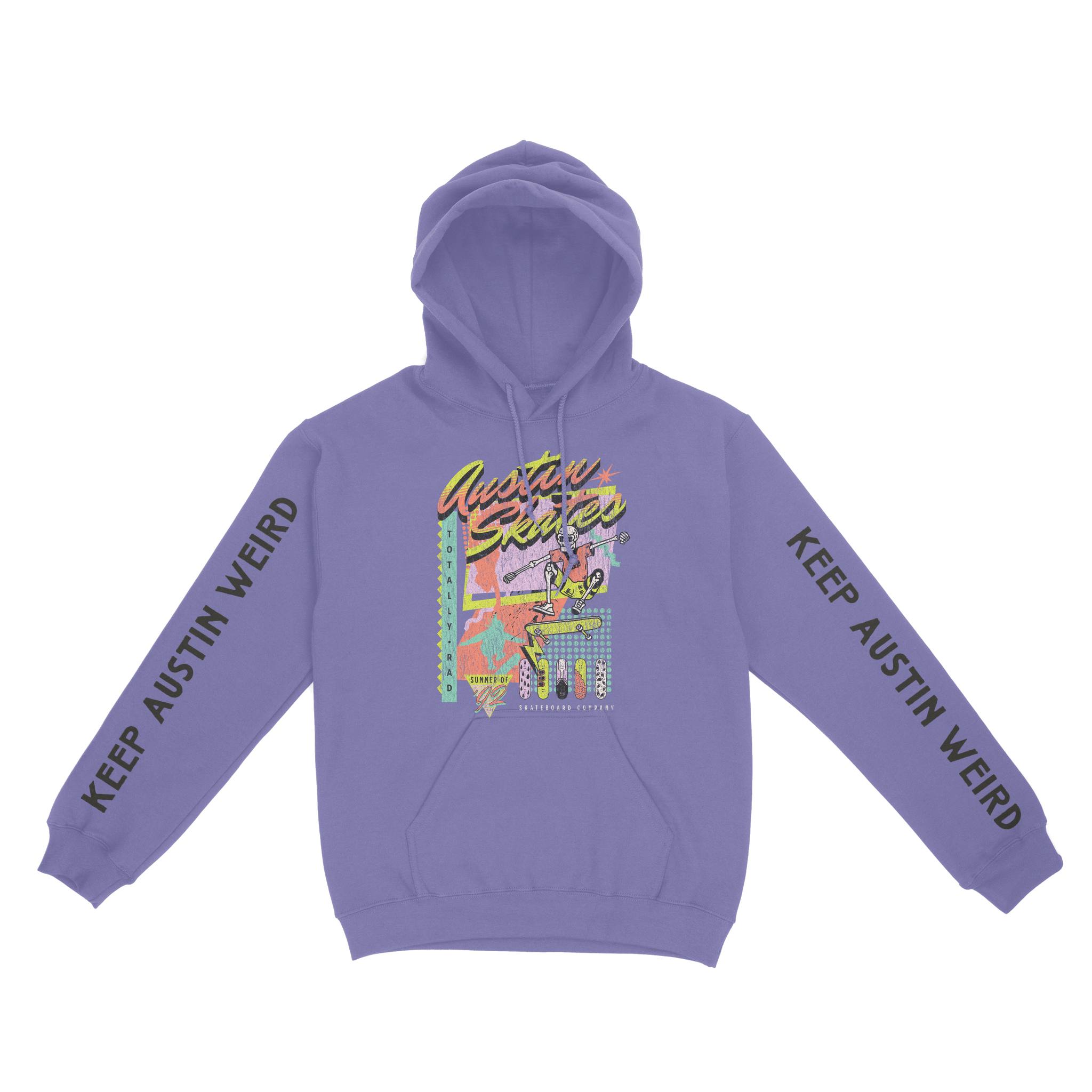 Austin Retro Skater 2 Hoodie in Violet - front view with sleeves