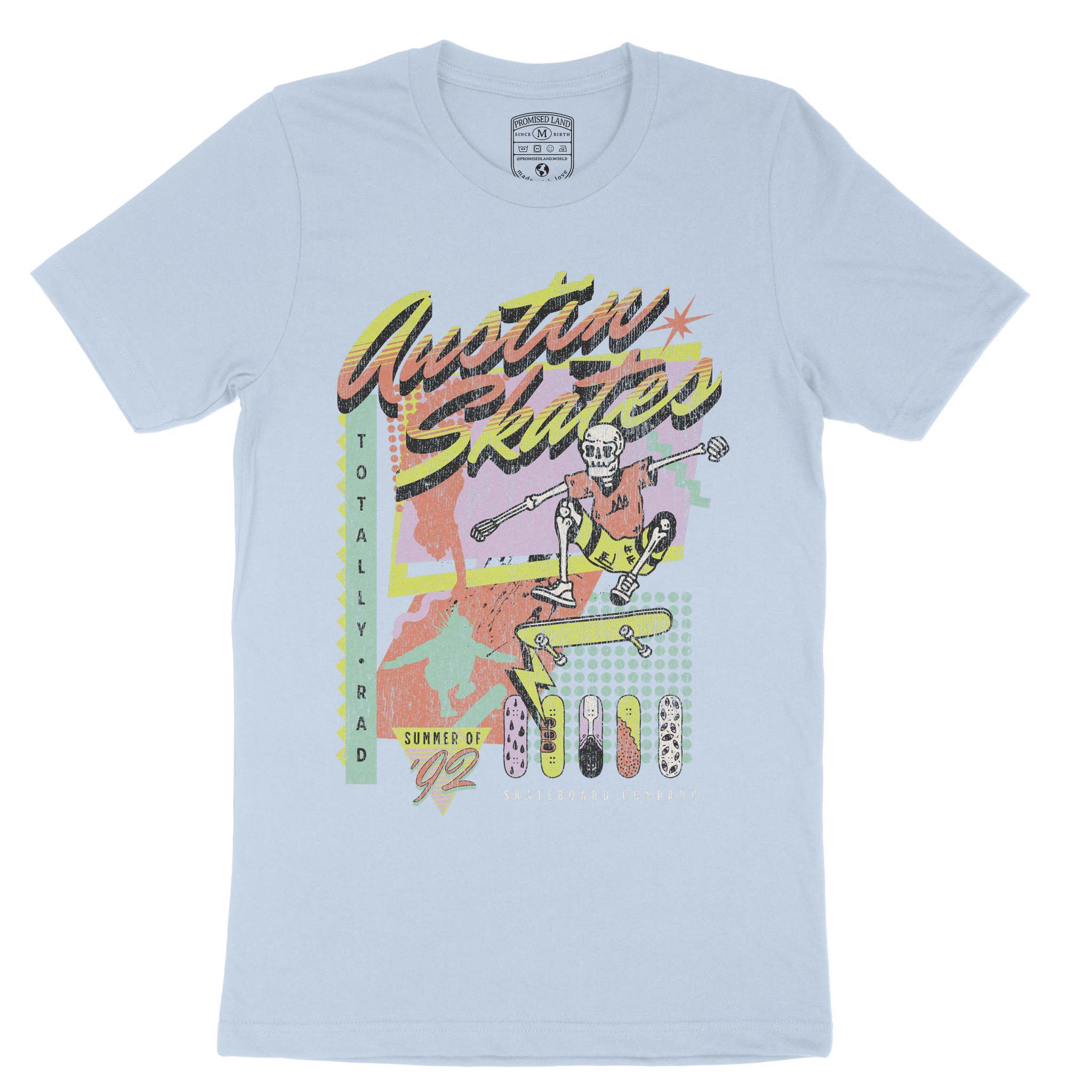 Austin Retro Skater 2 T-Shirt Baby Blue front