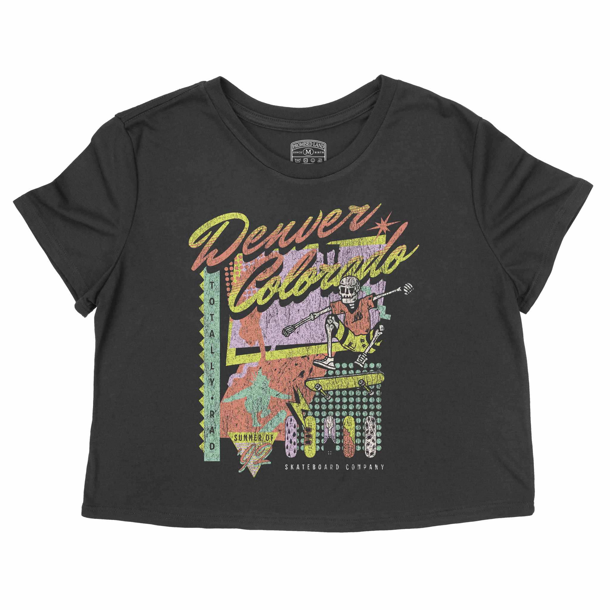 Denver Retro Skater 2 Cropped Tee Black front