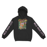 Denver Hoodie in Black - front-sleeves view