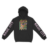 Miami Hoodie in Black - front-sleeves view