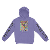 Miami Hoodie in Violet - front-sleeves view