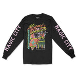 Miami Retro Skater 2 Longsleeve in Black - front view with sleeves